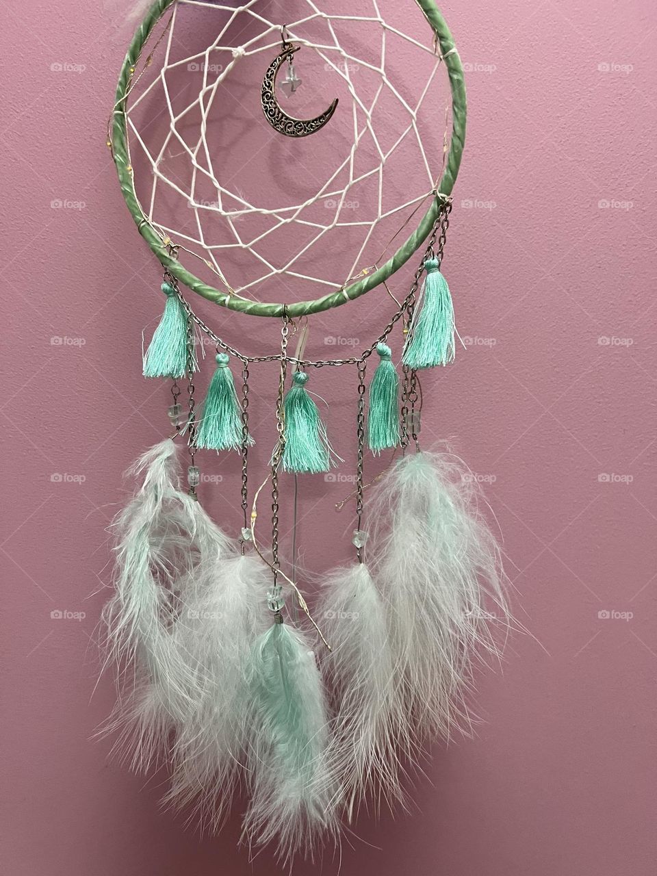 Atrapa mis sueños rosa y menta