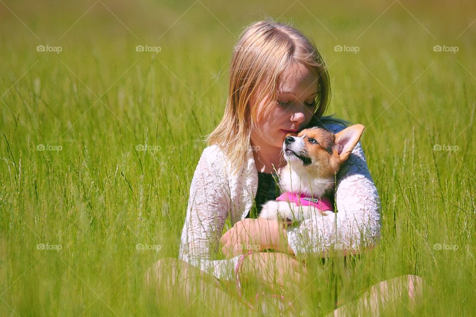 Young woman with dog