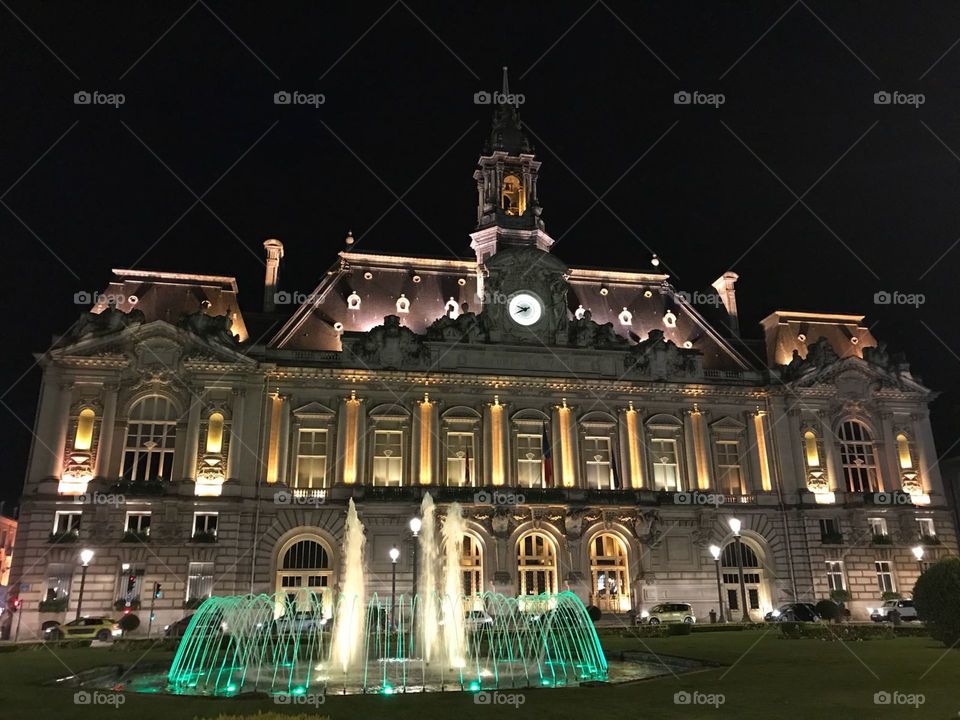 Hotel de Ville by night, Tours, France