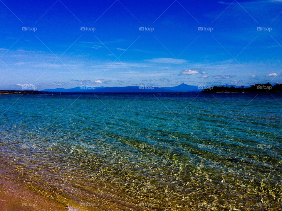 Liquid crystal. Water at the beach in Bruny island of Tasmania