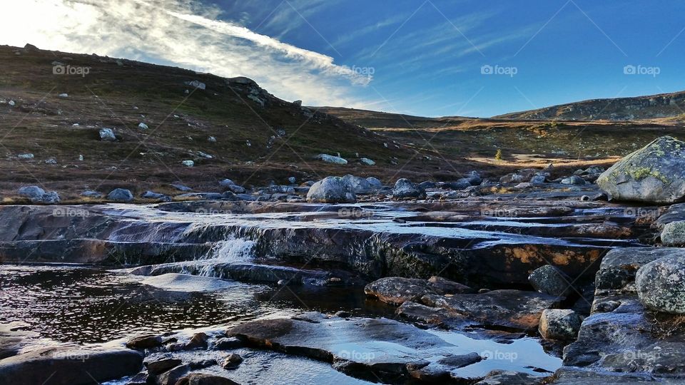 Waterfall. Norwegian nature