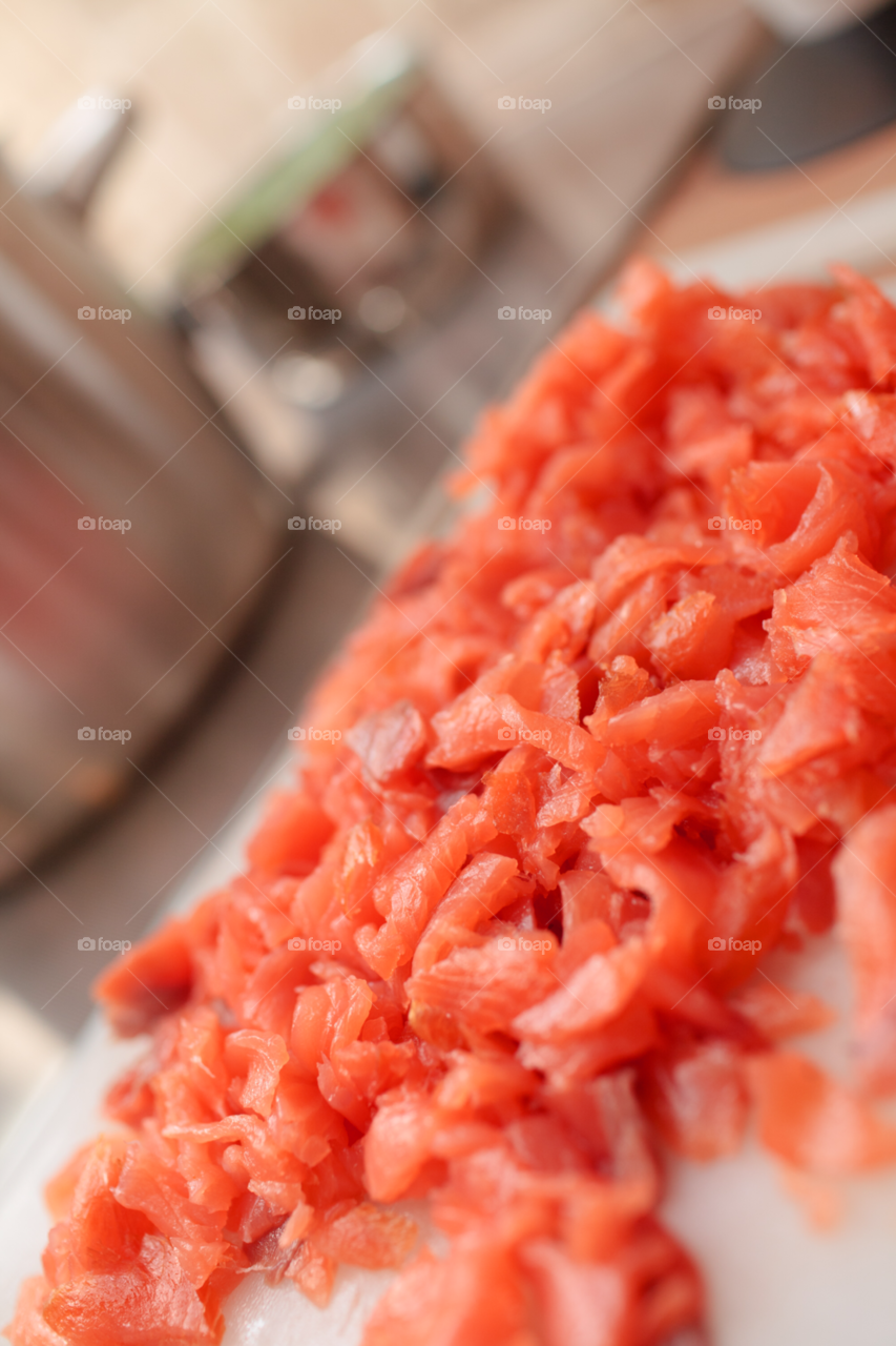 pink food fish raw by comonline
