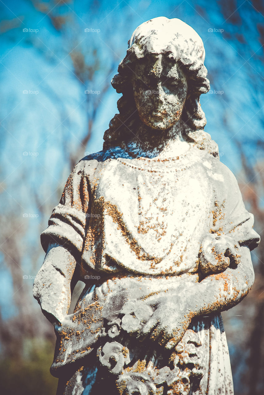 Decaying Young Girl Statue 