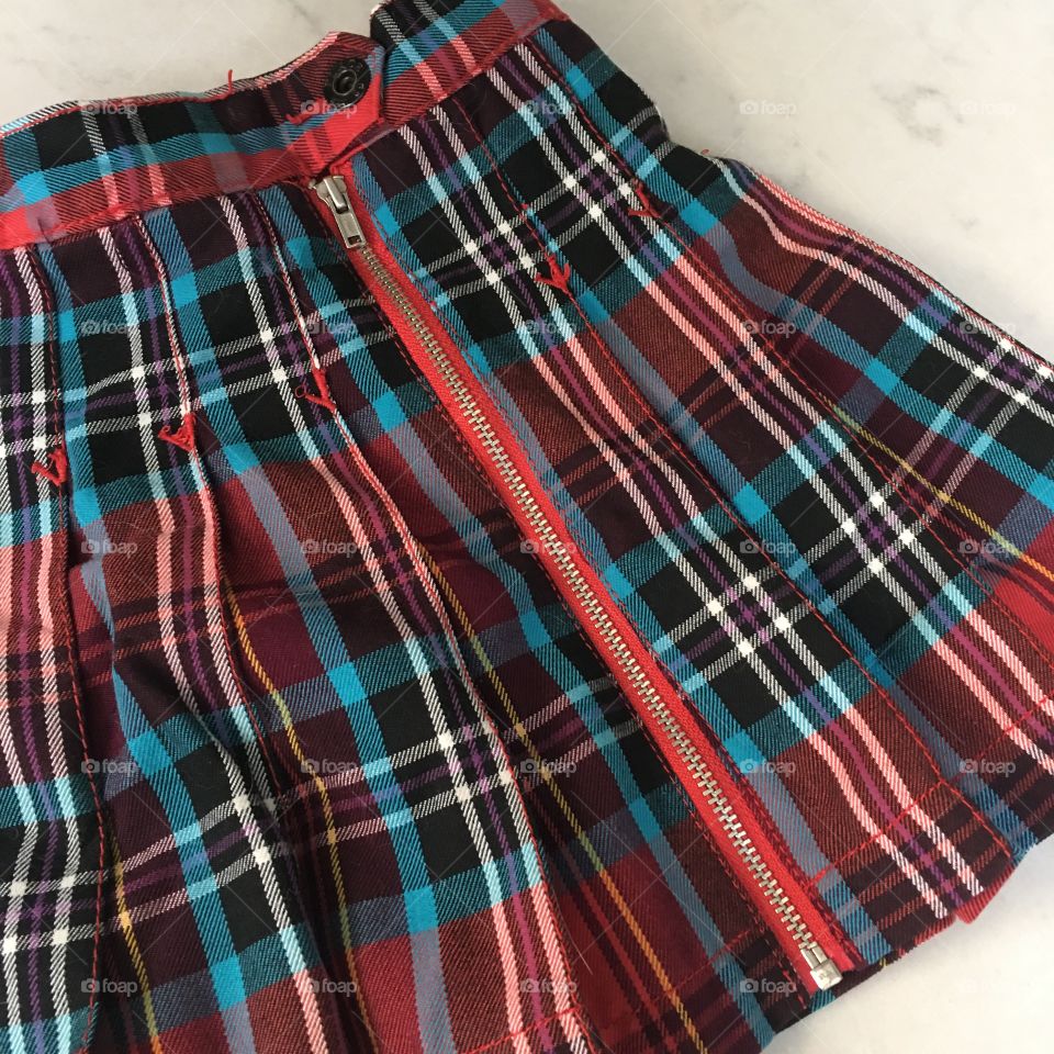 plaid tartan skirt with pleats