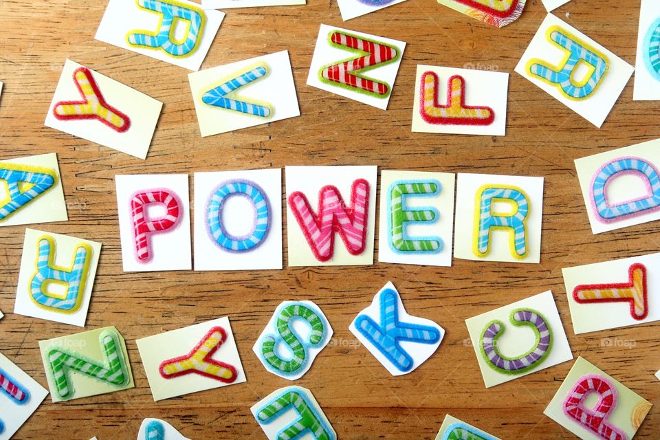 word power in colorful letters. word power spelled in colorful letters