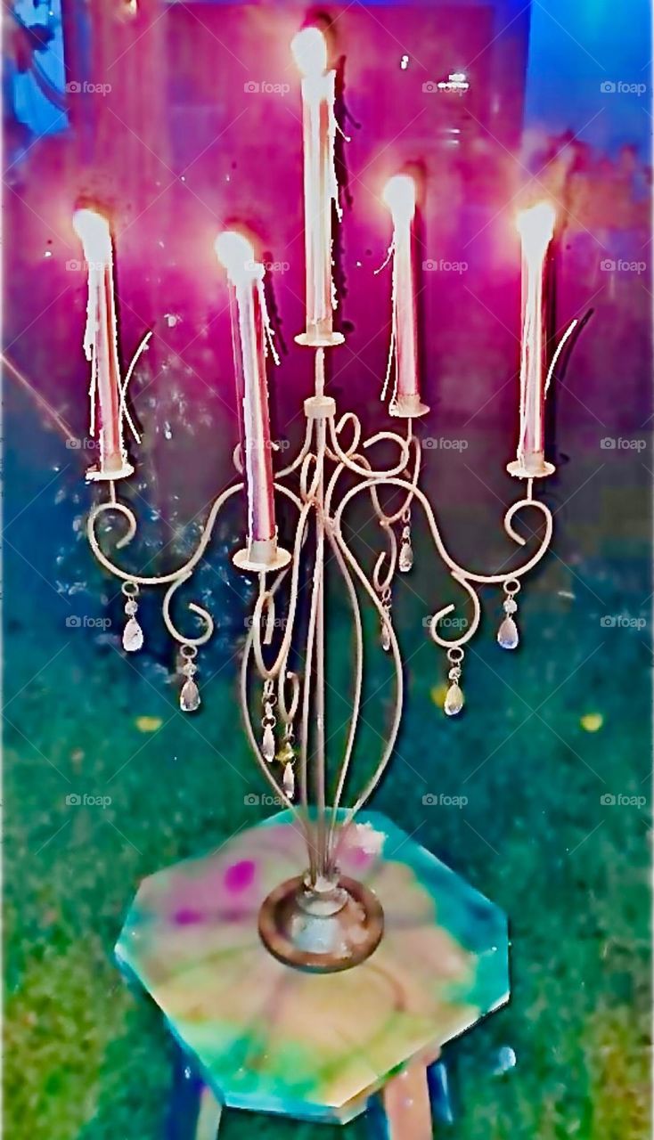 This candelabra was bought in Germany, Europe at a „flea market“ in the „Pre COVID 19 Era“. Not that „fleas“ were routinely purchased along with the „second hand“ goods but the lack of bargaining is a real shame. 2022. Hypnotic Productions