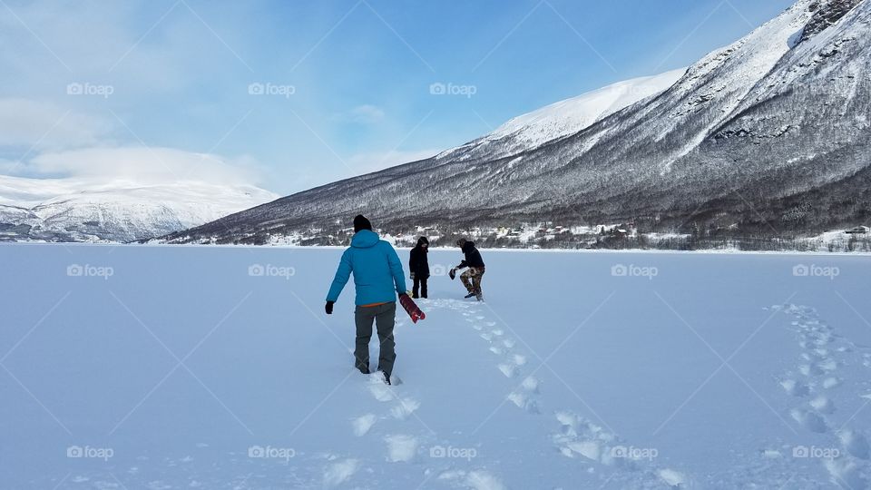 Ice fishing in Fjords