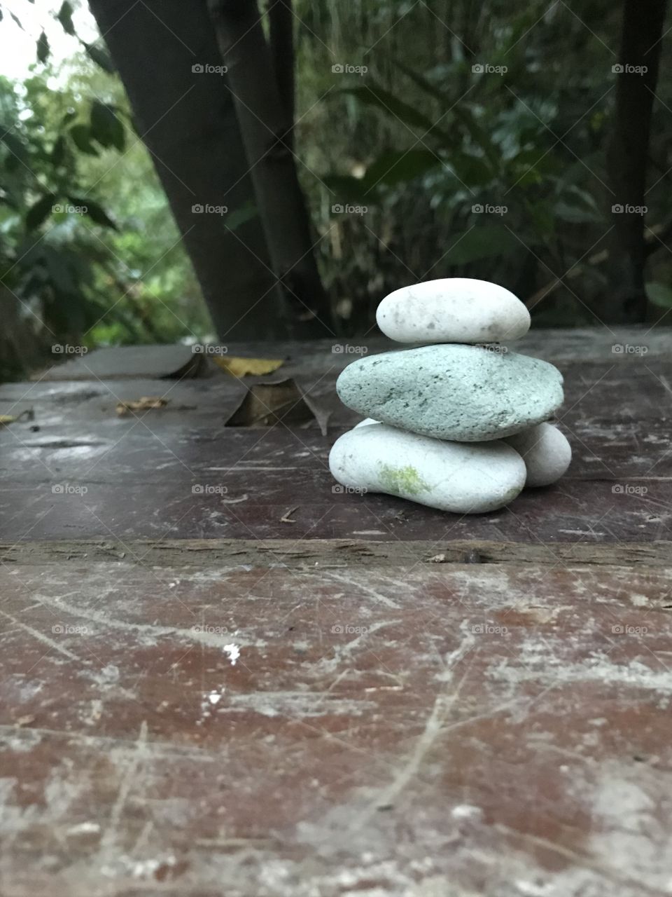 Balance rocks overlooking the forest in Bali