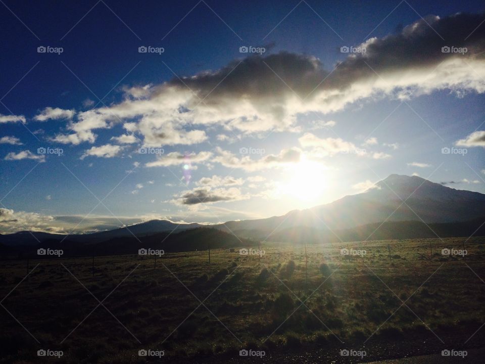 Landscape, Mountain, Sunset, Sky, Nature