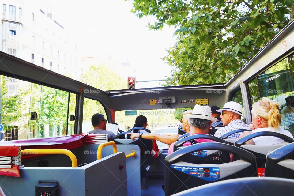 Tourists on a tour guide 