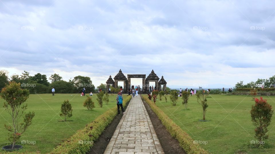 Main gate of Ratu Boko Palace near Jogjakarta, Indonesia