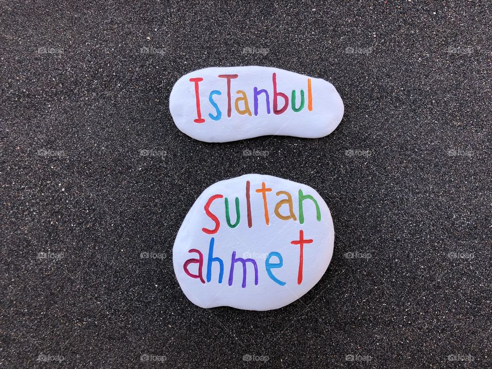 Sultanahmet district, Istanbul, souvenir with carved and colored stones