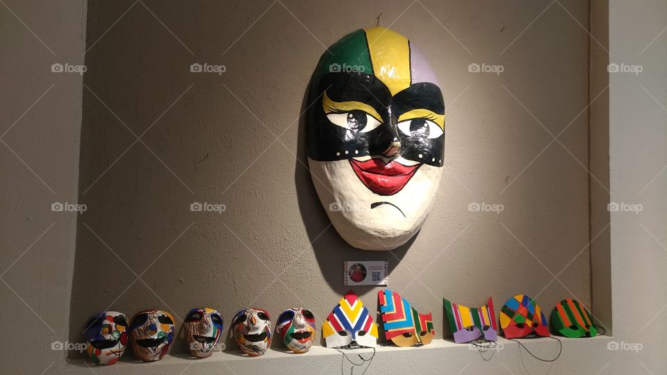 máscaras de carnaval do Mestre Lula Vassoureiro, no Centro de Artesanato de Pernambuco - Recife - PE