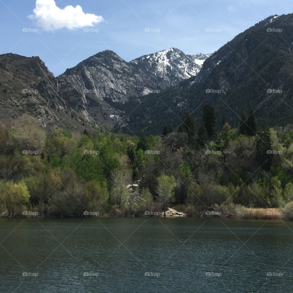 Spring in Utah. Mountain lake 