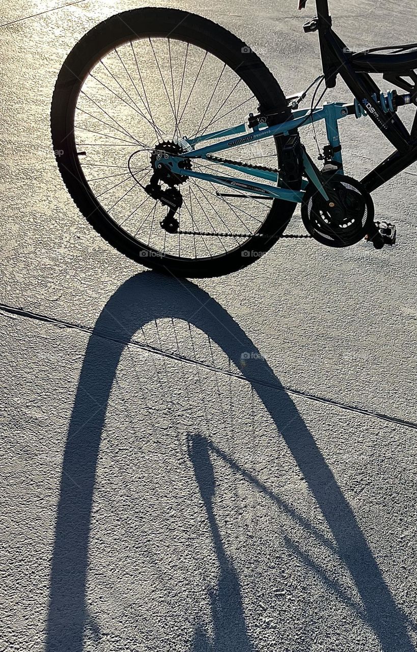 Bicycle wheel shadow