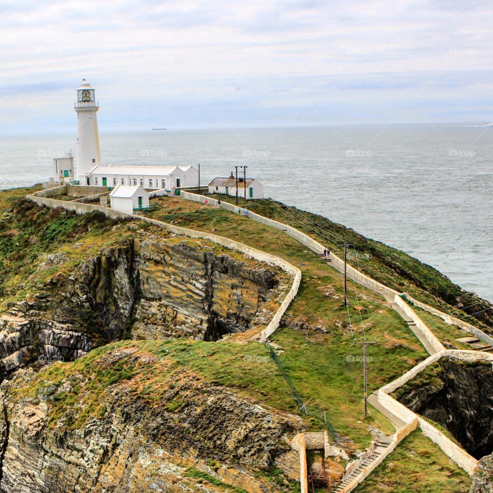 South Stack Lighthouse on mountain