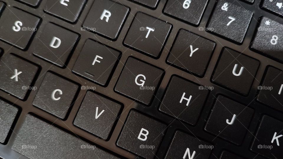 Laptop keyboard, keys, rectangular keys of a laptop