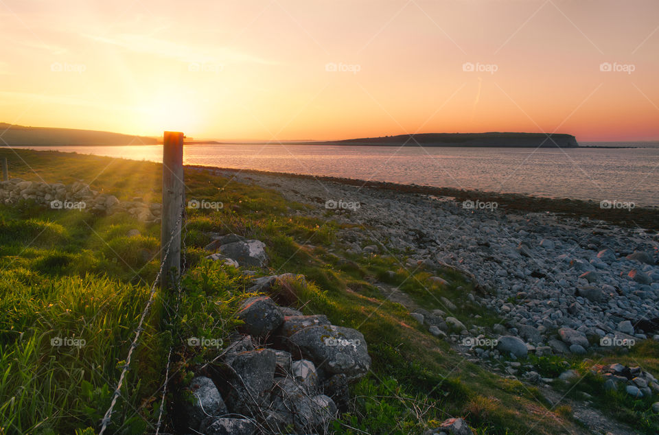 Sunrise at Silverstrand beach in Galway, Ireland