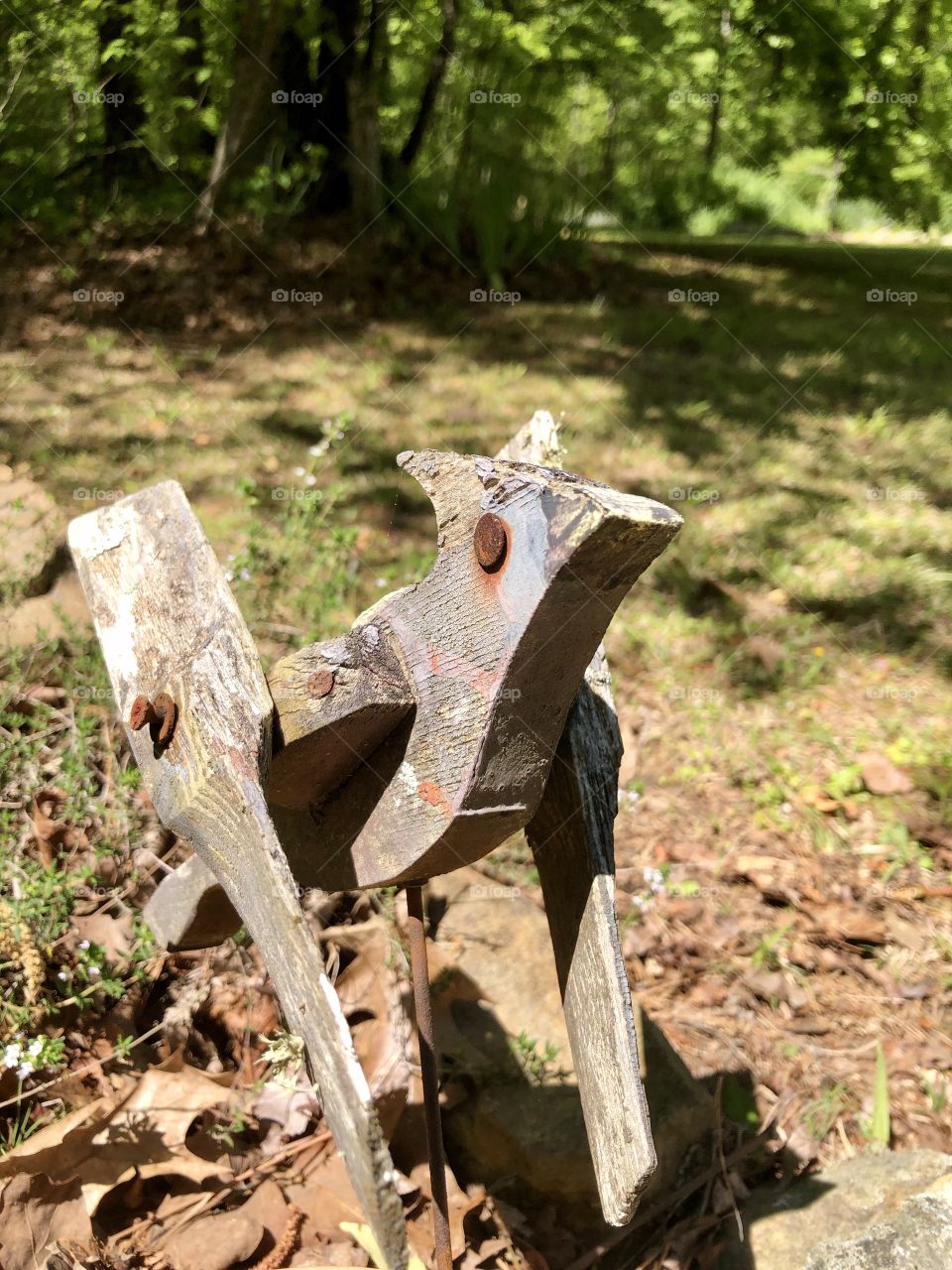 Closeup of vintage garden ornament 