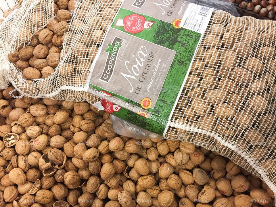 Walnuts in a store.