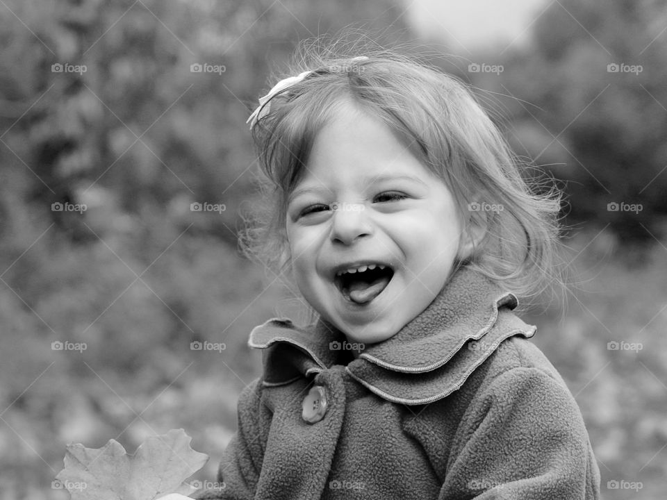 Close-up of girl laughing