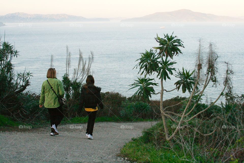 Walking at the shore 