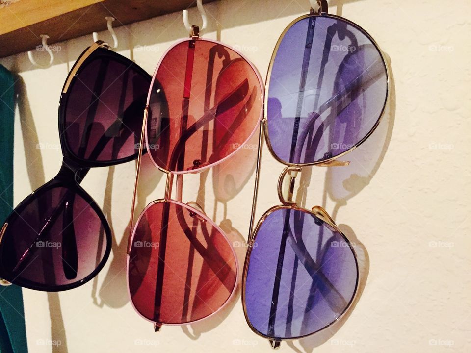 Sunglasses. Sunglasses on display