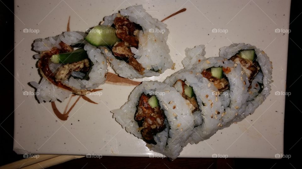 Spider Roll. soft-shell crab sushi roll