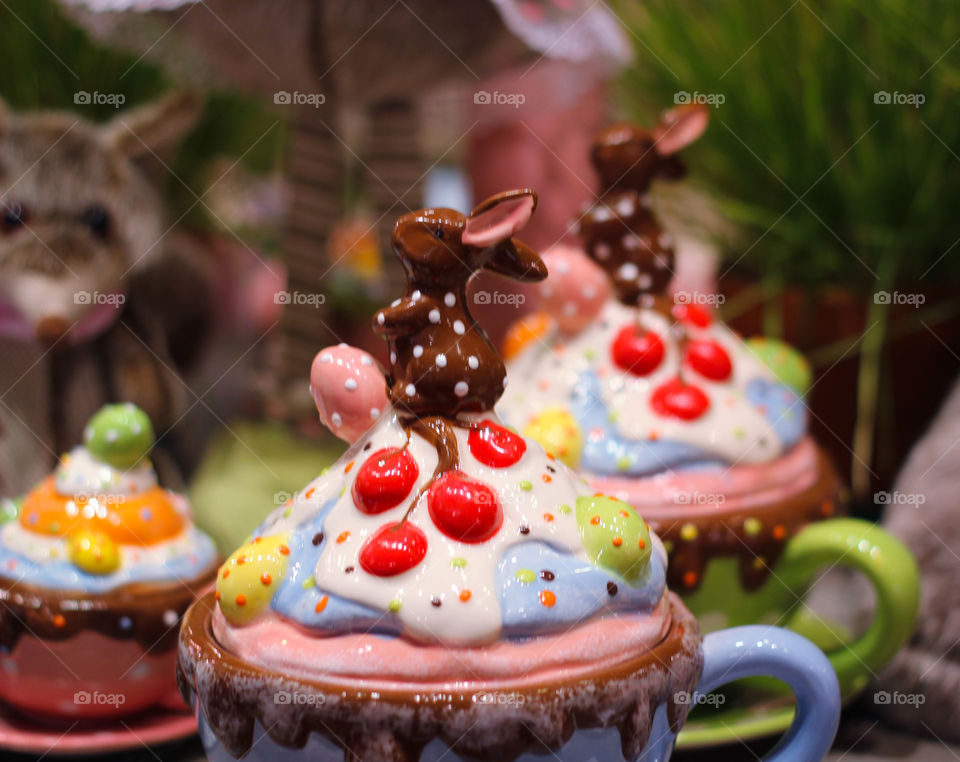 cute easter decoration table