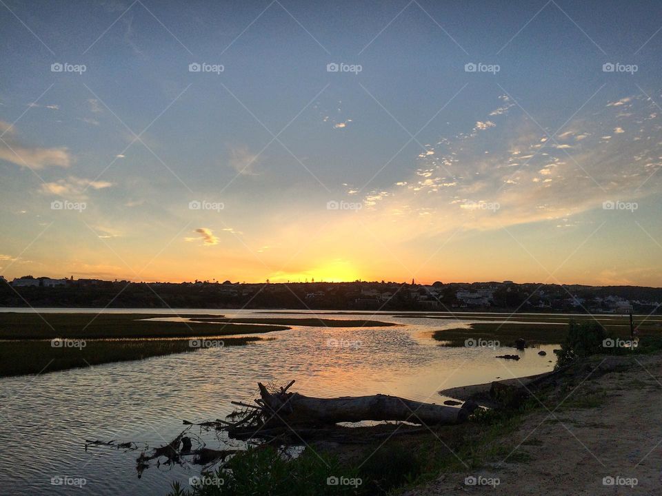 Sunset at a river