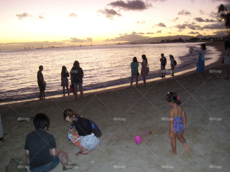 Hawaii Series. Sunset on the Beach