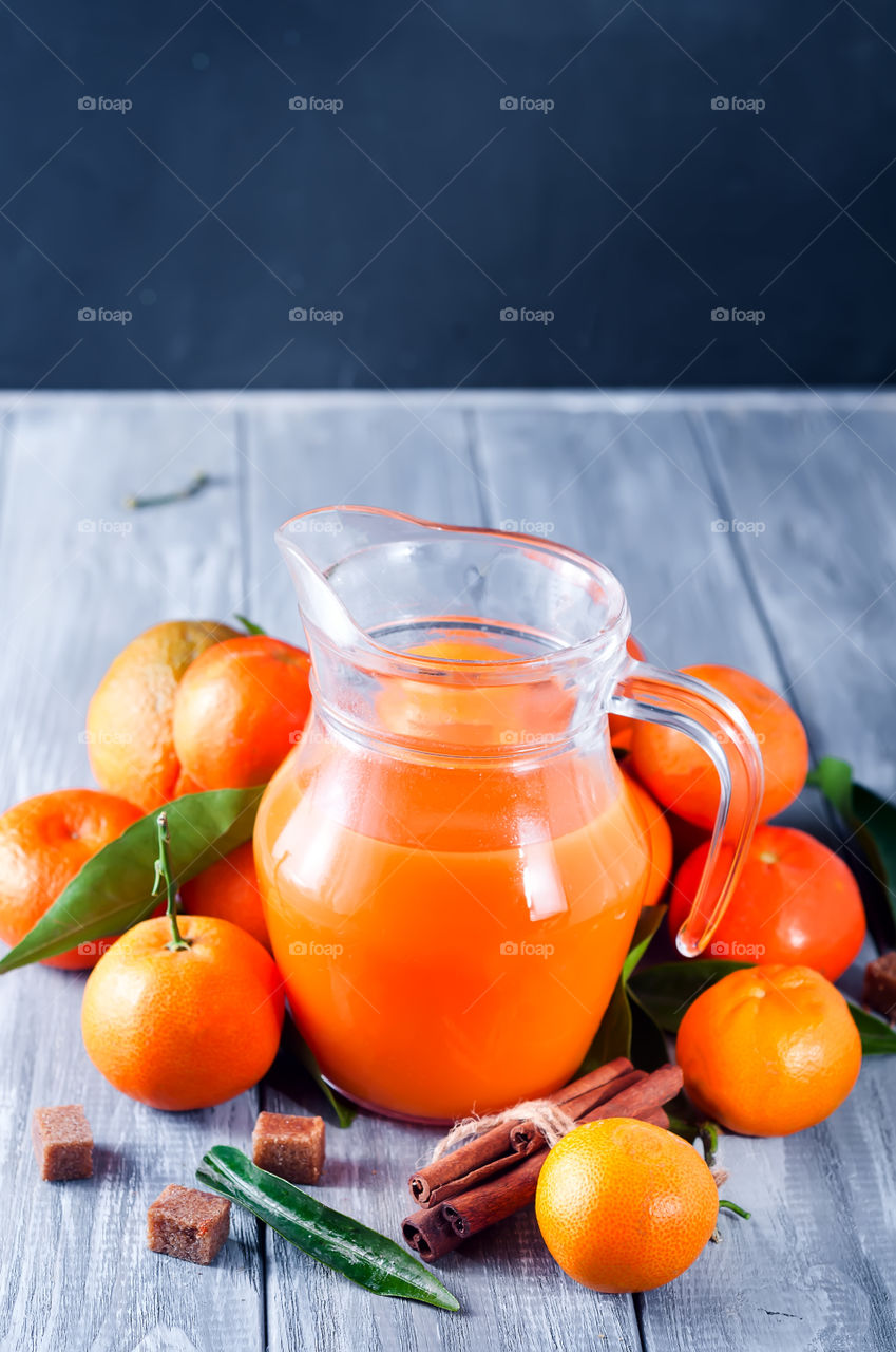 Delicious fruits smoothie in a jar