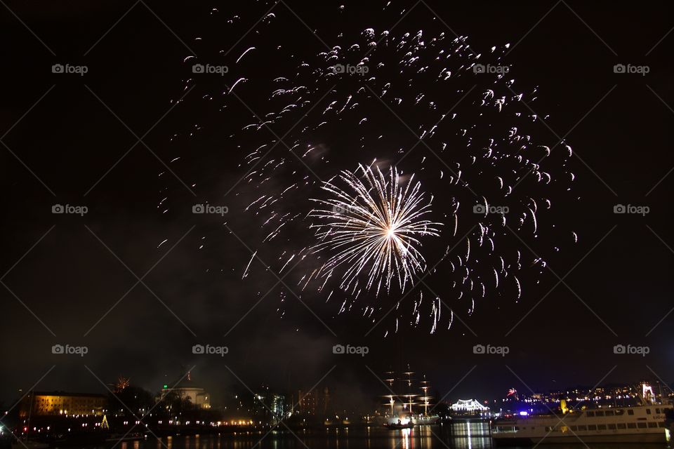 Happy New Year fireworks, 
Stockholm, Sweden