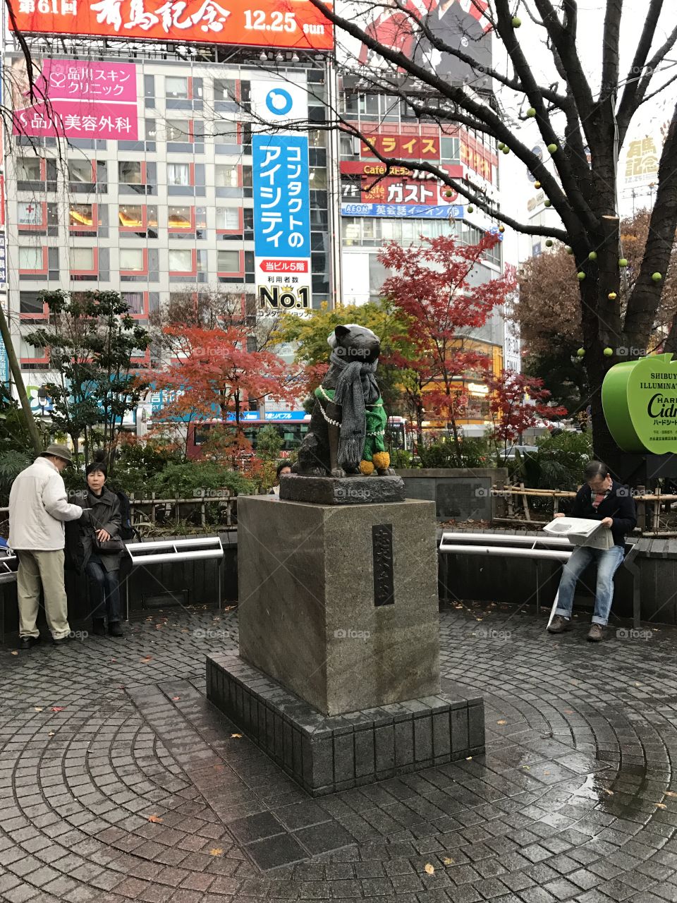 Japan street view, statue of a dog