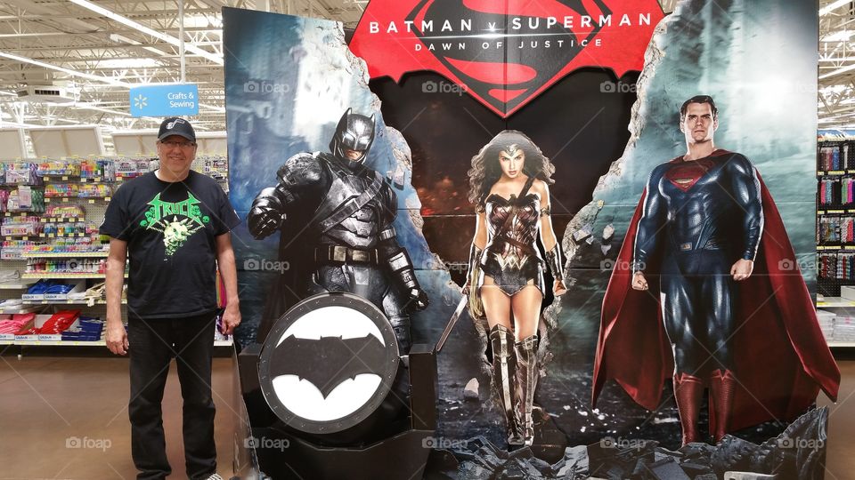 Batman vs Superman display and fan