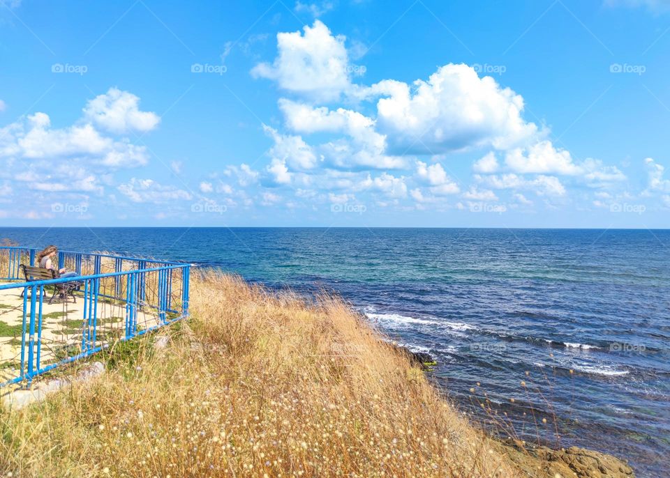 Code blue with summer sky and sea