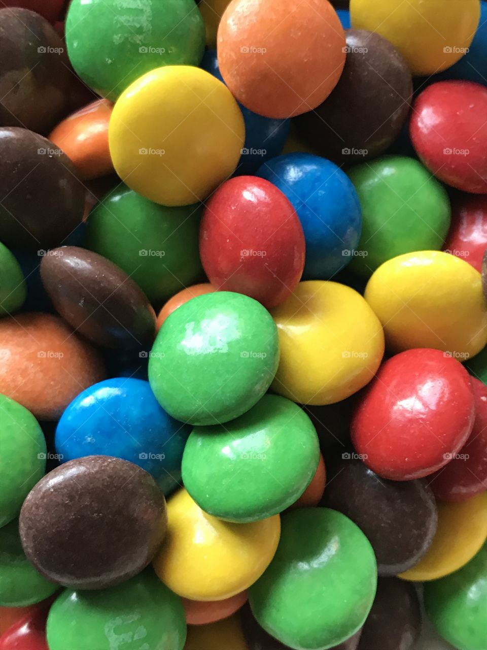 Assorted colorful m and m candy