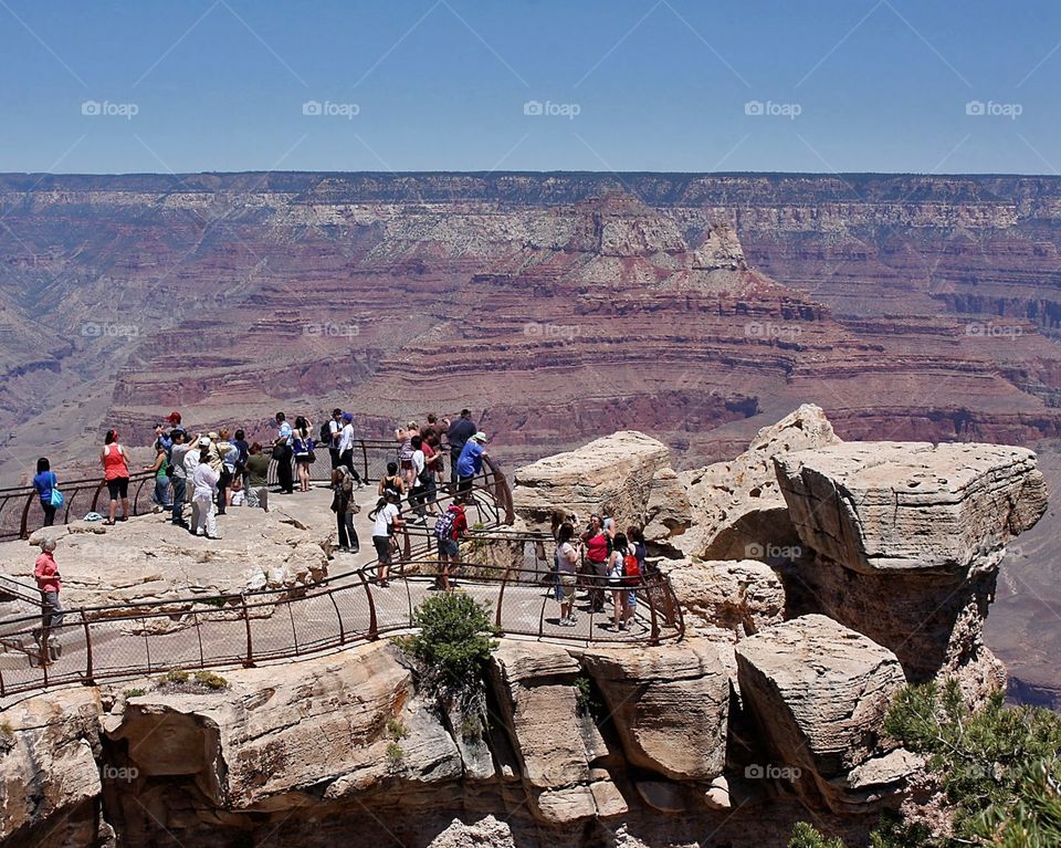 Tourist / Park Visitors at an overlook / Vista point at Grand Canyon National Park, Arizona