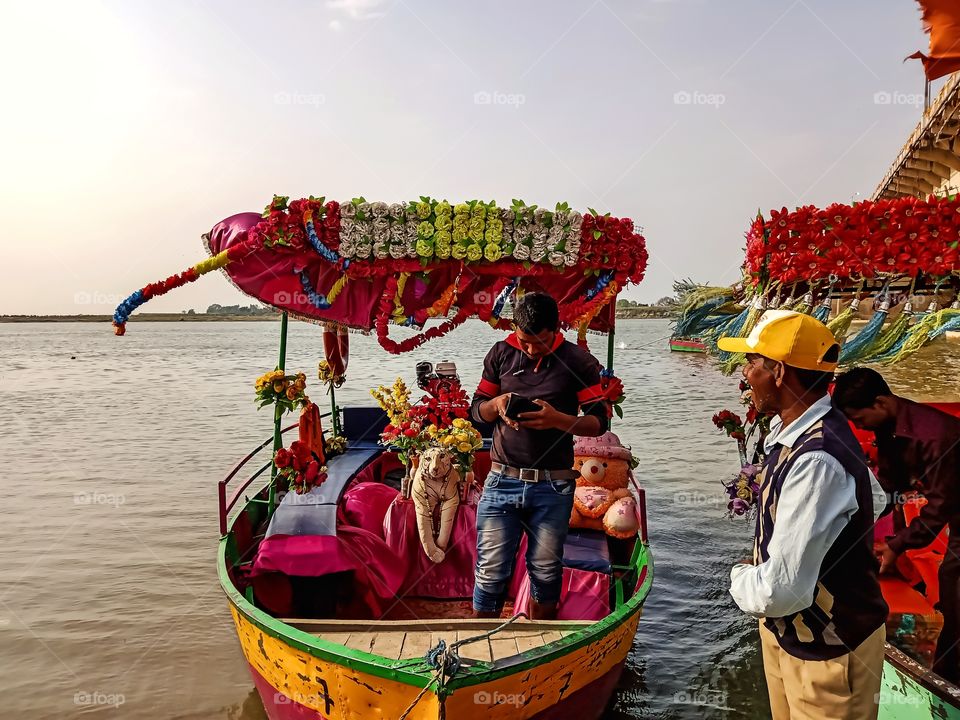 Colorful awesome beautiful boat image india
