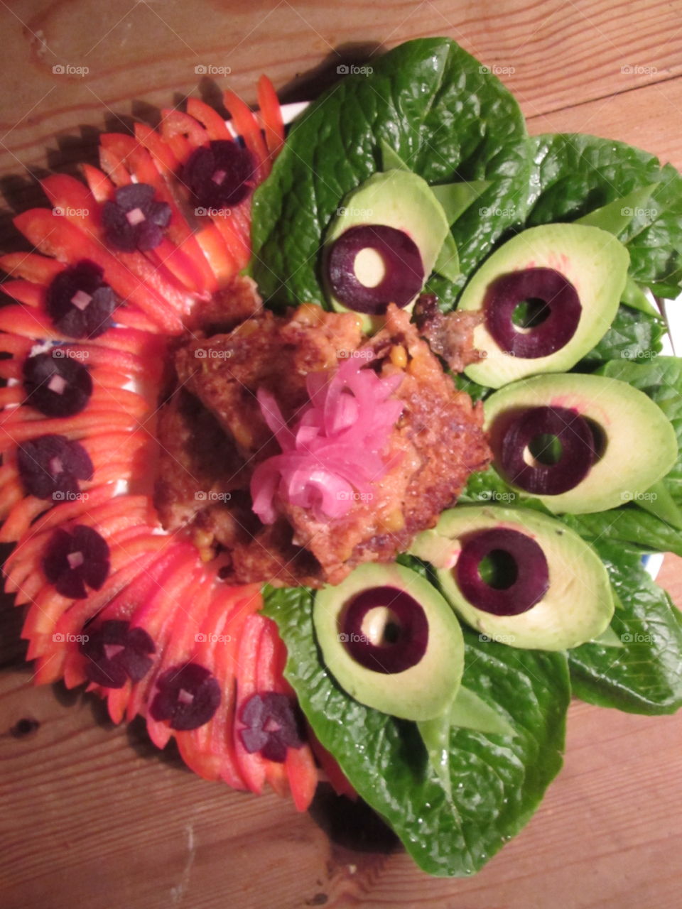 Vegan Plate. carrot and beetroot steak with fresh herbs