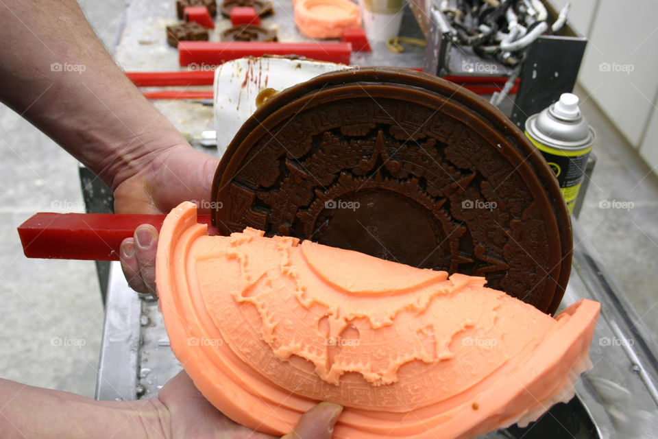 Wax process before Bronze casting