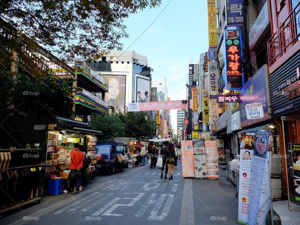 Shopping in Myeongdong Korea