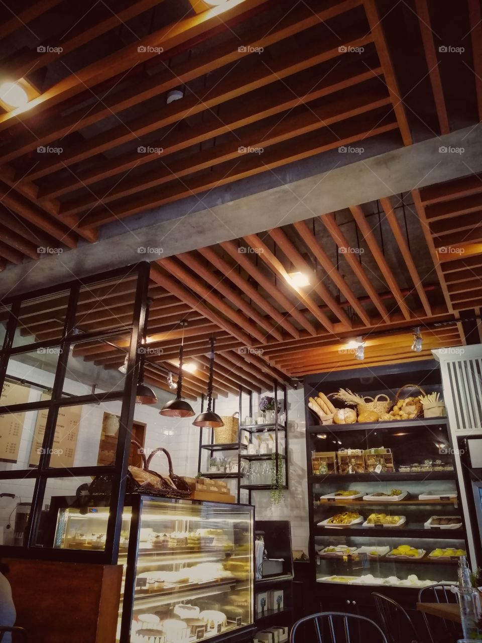 A beautifully designed coffee shop and bakeshop.