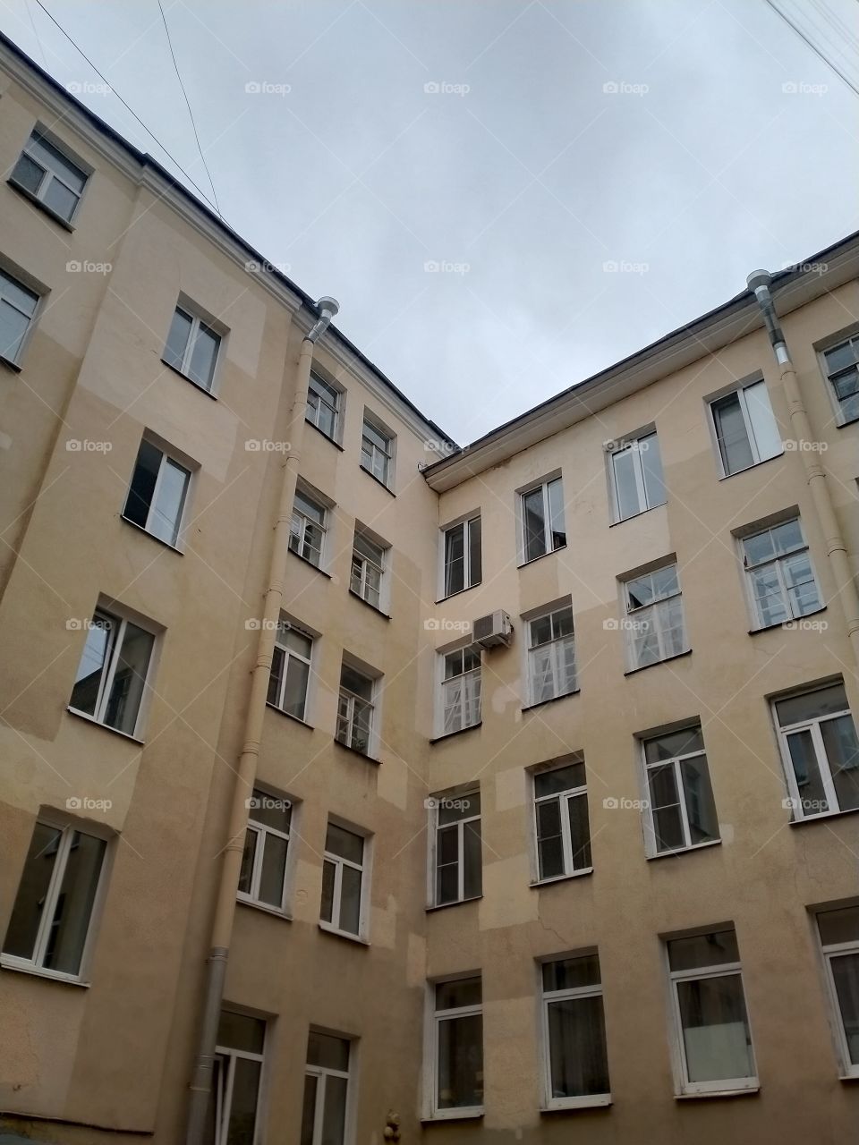 building in the center