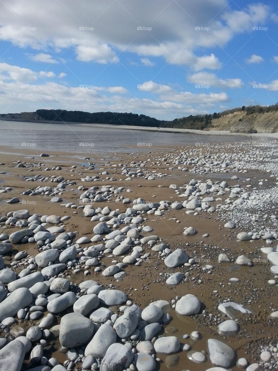 pebble beach. South Wales UK