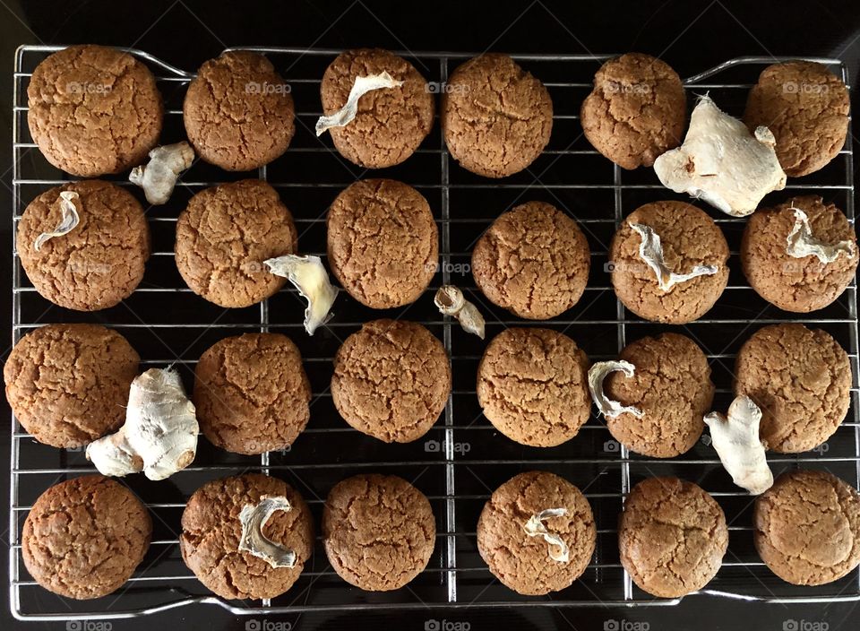 The aroma of ginger cookies in the house wil lighten up any day. Made from freshly ground, home dried ginger. What an amazing family recipe.