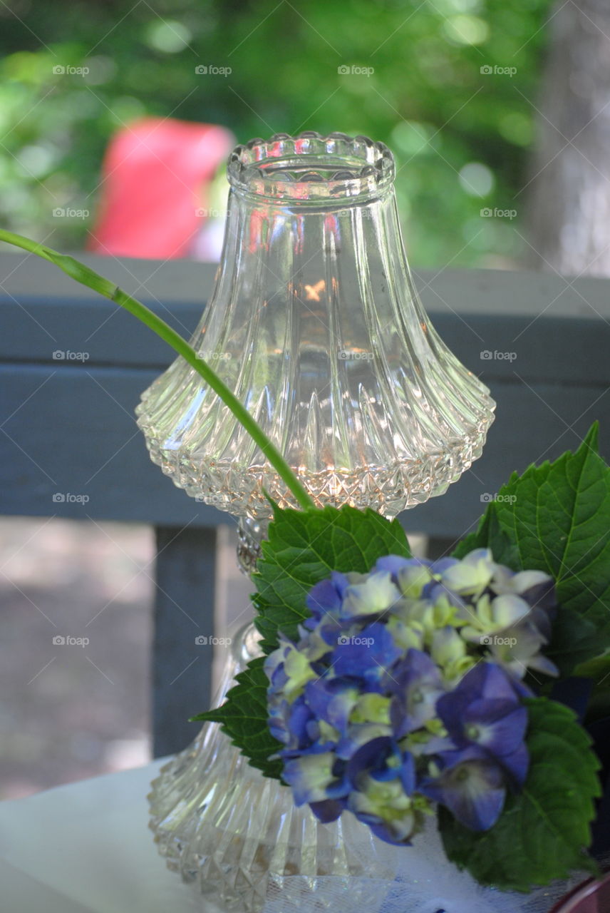 Glass Oil Lamp as Center Piece for Summer Picnic