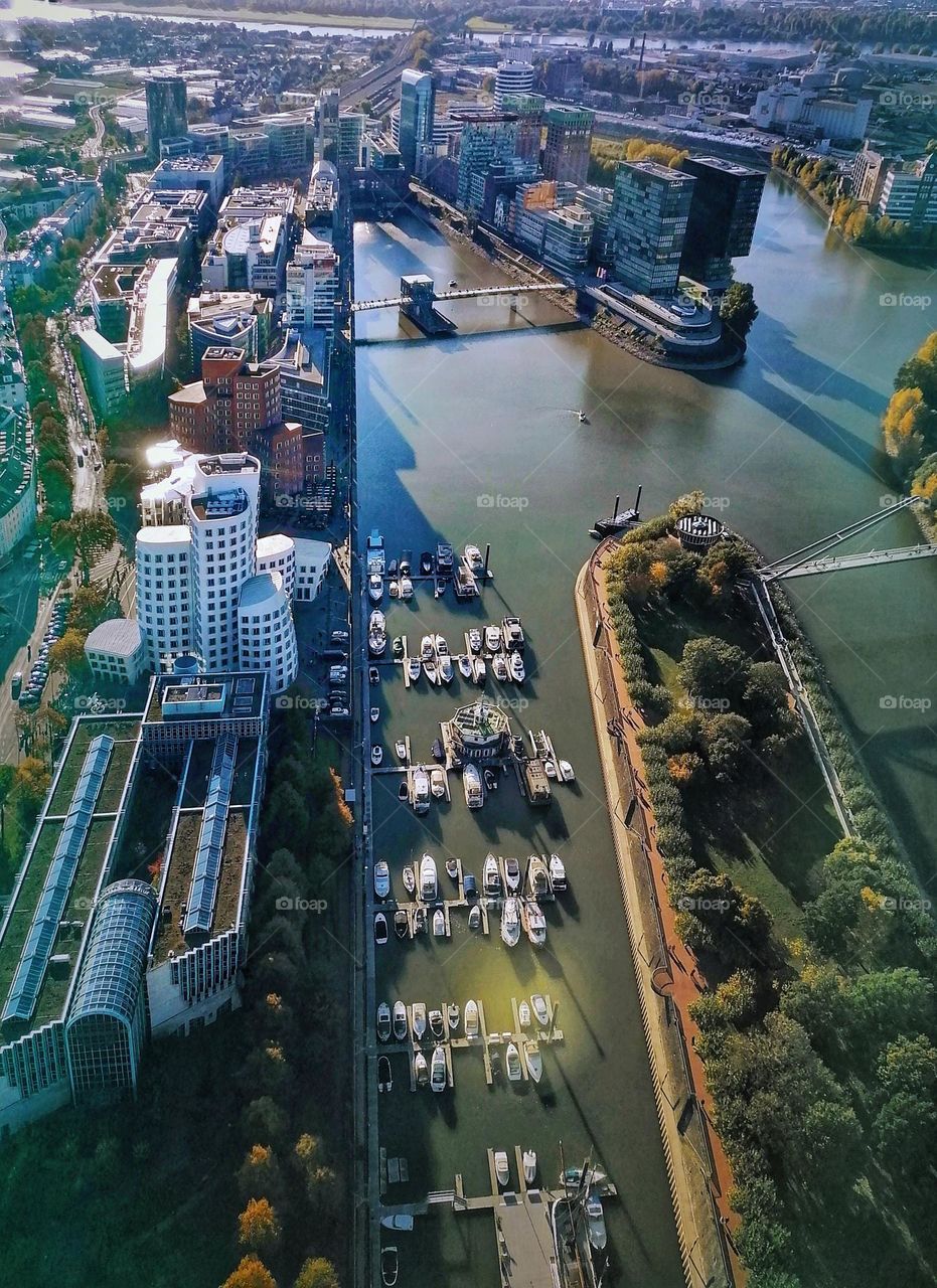 Düsseldorf panorama from above