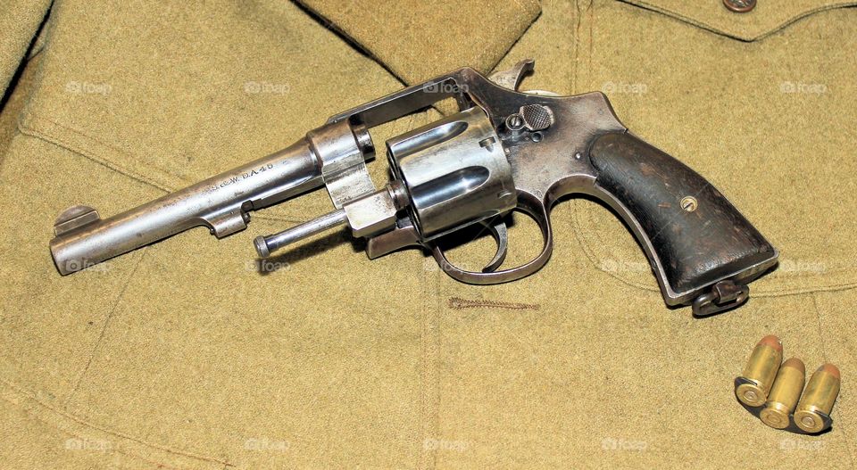 Antique Revolver With The Cylinder Out