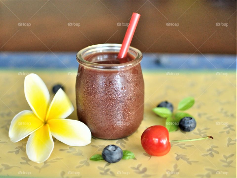 Fresh blueberry smoothie